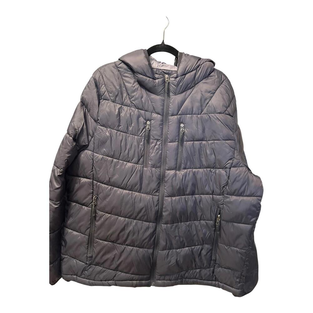 Club Room XLarge Black Chevron Puffer Jacket with Hood